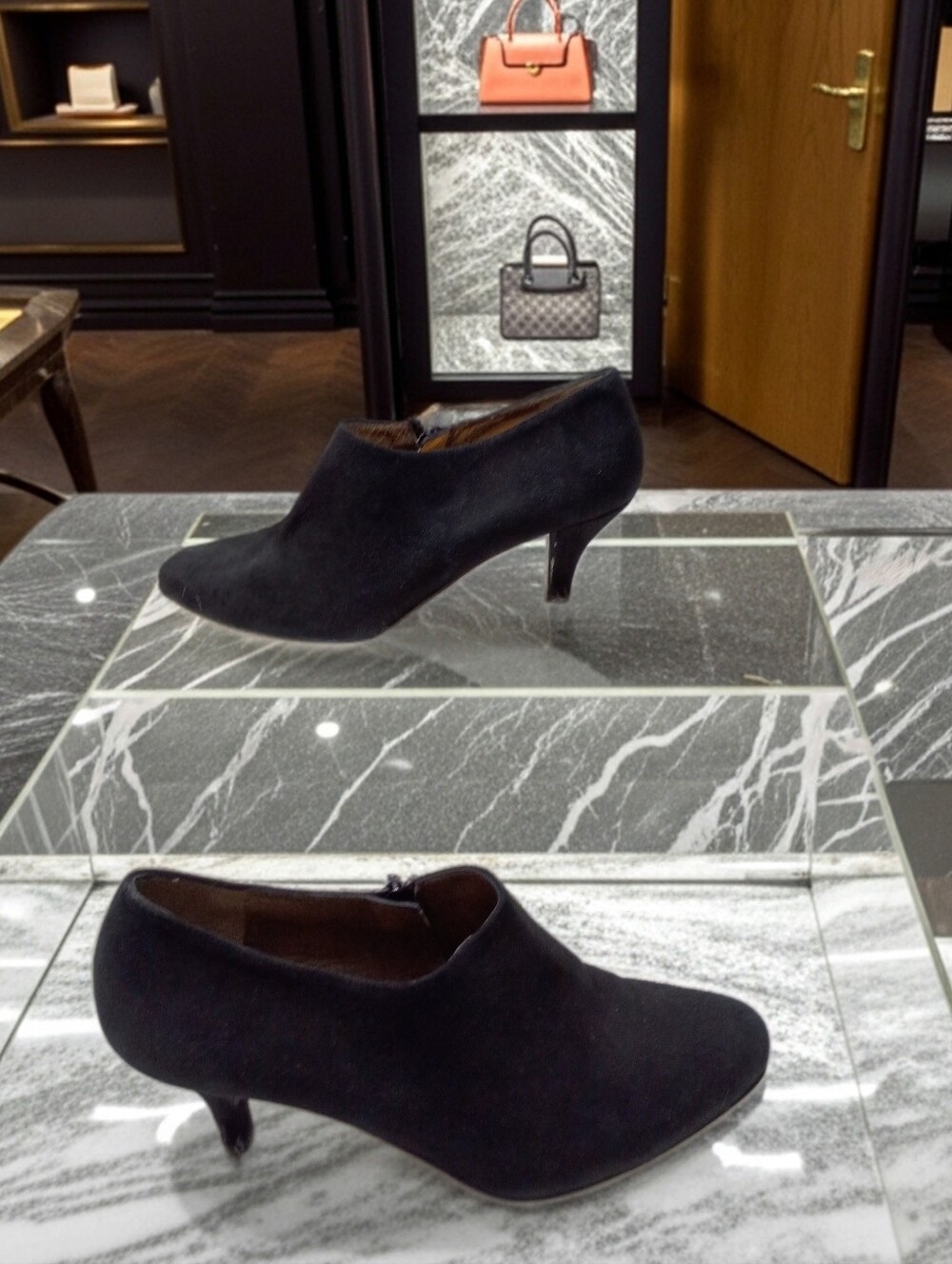 Mascaro Made In Spain Black Suede Heel Ankle Booties EU 39